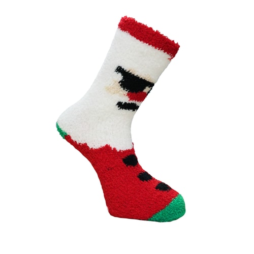 Weihnachtssocken mit Weihnachtsmotiv und Anti-Rutsch-Socken, weiß