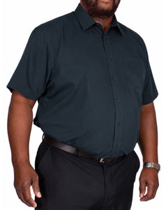 Bigdude Kurzarm Popeline-Hemd Dunkelblau