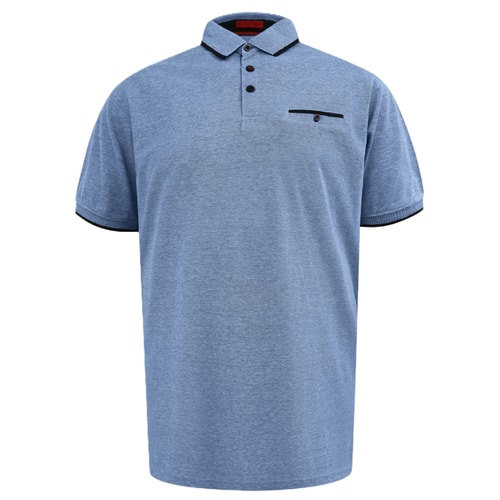 D555 Harvey 1 Piqué-Jacquard-Polo Blau
