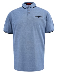 D555 Harvey 1 Piqué-Jacquard-Polo Blau
