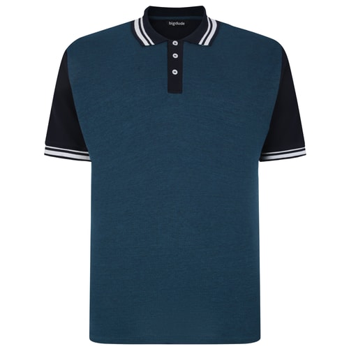 Bigdude Dobby Two Tone Poloshirt Marine/Petrol