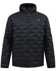 D555 KIERAN Hooded Padded Jacket With Bonded Fleece Panels Black