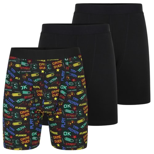 Bigdude – 3er-Pack Boxershorts in Schwarz