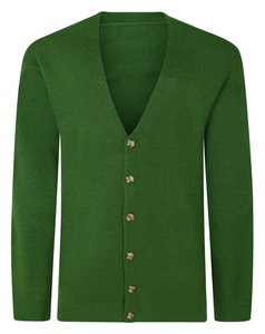 Bigdude Supersoft Rippstrick-Cardigan mit V-Ausschnitt, Dunkelgrün