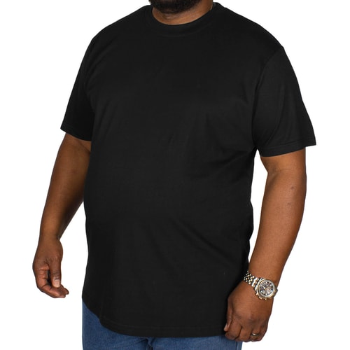 Bigdude T-Shirt mit Rundhalsausschnitt Schwarz Tall Fit 