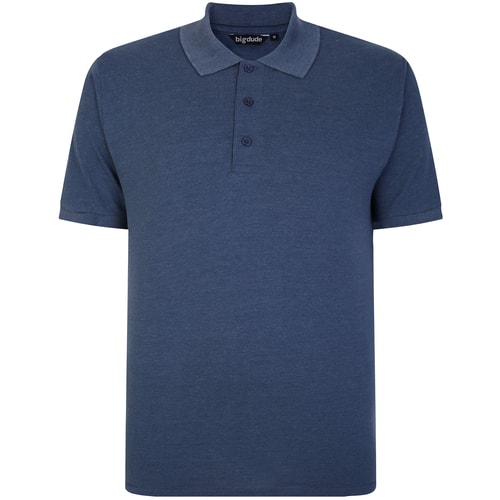 Bigdude Poloshirt Jeansblau Tall Fit