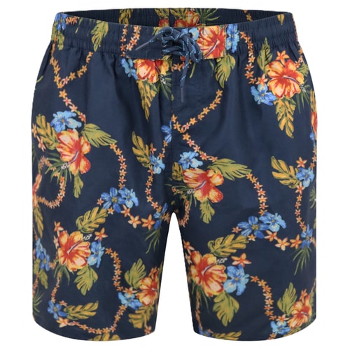 D555 Dawson Badeshorts mit Hawaii-Print, Marineblau