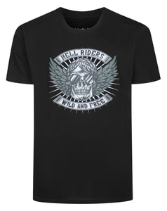 Bigdude Hell Riders Print T-Shirt Schwarz Größe L
