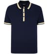 KontraststreifenPoloshirt Marineblau
