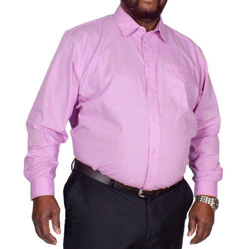 Bigdude klassisches Popeline Hemd Lila 