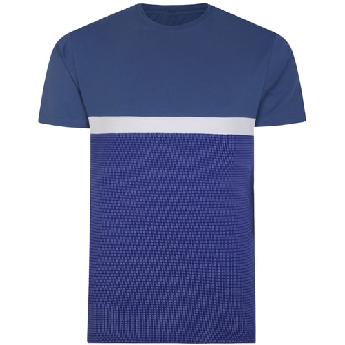 Bigdude Cut & Sew Halbtonmuster T-Shirt Denim