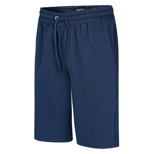 Bigdude Fleece-Shorts mit Seiteneinsatz, Marineblau