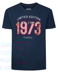 Bigdude Limited Edition 1973 Classic Print T-Shirt Navy Tall