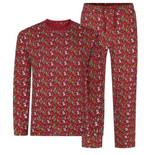 Bigdude Weihnachts-Pyjama-Set AOP Crimson