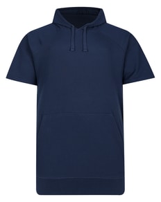 Bigdude Waffle Kurzarm-Lounge-Hoodie, Marineblau