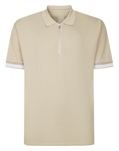 Bigdude Strukturiertes Zip-Polo Sand