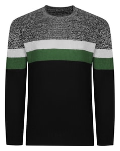 Bigdude Colour Block Strickpullover Schwarz