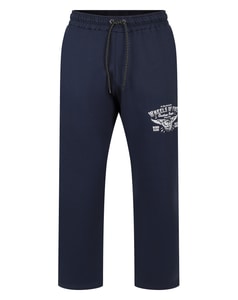 Bigdude Jogginghose mit offenem Saum und Wheels Of Fire Print, Marineblau