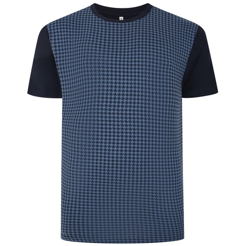 Bigdude Hounds Tooth Smart T-Shirt Marineblau