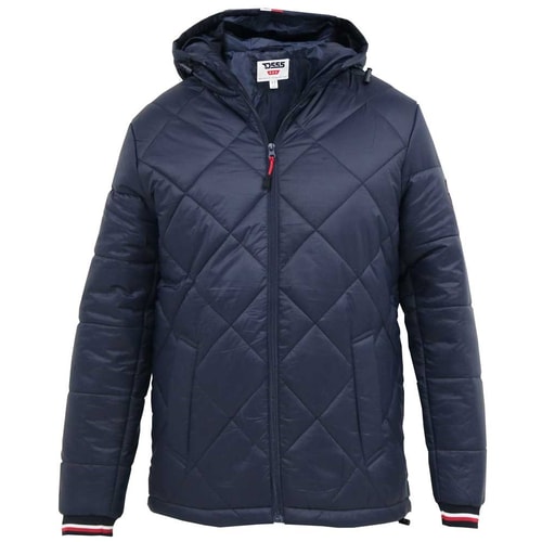 D555 Angus Diamond Quilted Pufferjacke Marineblau