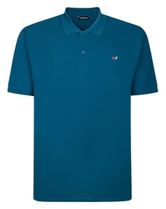 Bigdude Poloshirt mit gesticktem Logo, Petrol