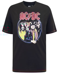 D555 Hugh Offizielles ACDC Highway To Hell bedrucktes T-Shirt, gewaschenes Schwarz