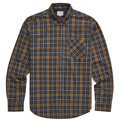 Ben Sherman Classic Long Sleeve Check Shirt Bronze