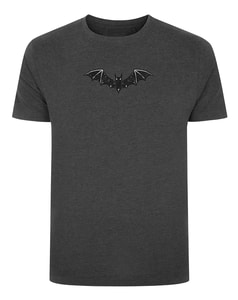 Bigdude Halloween-T-Shirt mit Fledermausprint, Anthrazit meliert