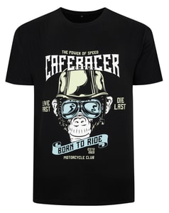 Bigdude – T-Shirt mit „Born To Ride“-Print, Schwarz