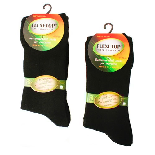 Flexi-Top Diabetikersocken Schwarz