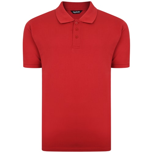 Bigdude Klassisches Poloshirt Rot Tall Fit 