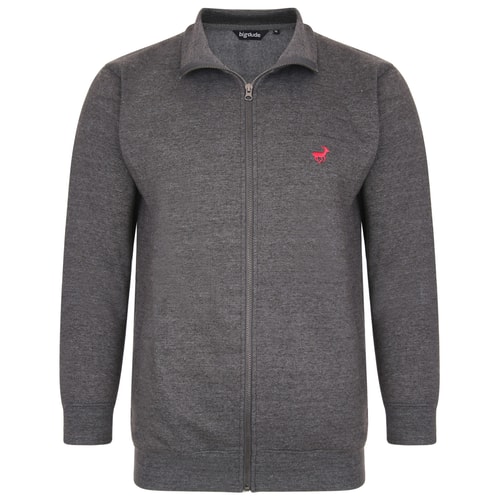 Bigdude Sweatshirt mit Reißverschluss Grau