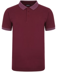 Bigdude Jacquard Kragen Poloshirt Weinrot 