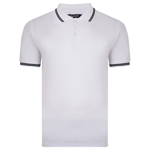 Bigdude Piqué Poloshirt Weiß
