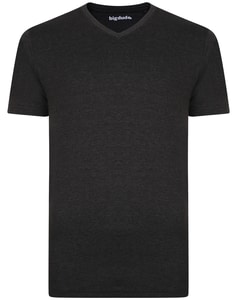 Bigdude T-Shirt V-Ausschnitt Grau Tall Fit
