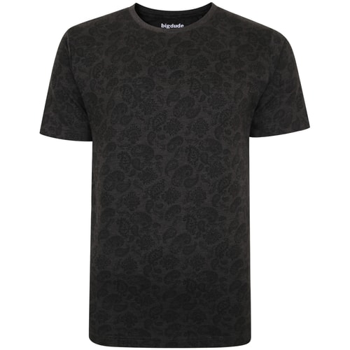 Bigdude Paisley Print T-Shirt Grau
