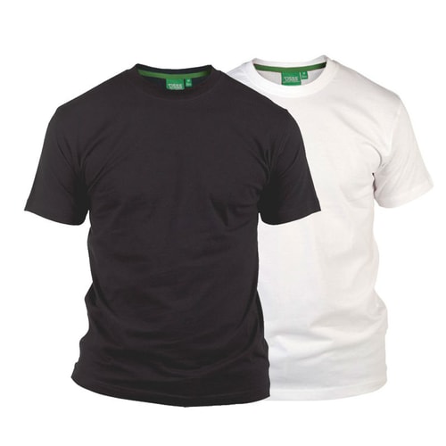 D555 Fenton 2er-Pack T-Shirts in Schwarz und Weiß