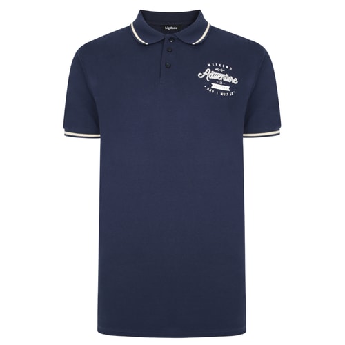 Bigdude Adventure Weekend Print Poloshirt Blau