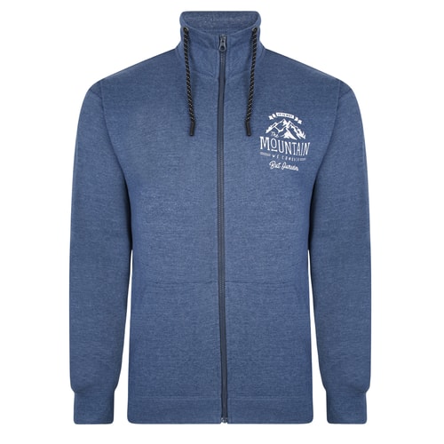 Bigdude Mountain Print Jacke mit Trichterkragen Dark Denim Marl