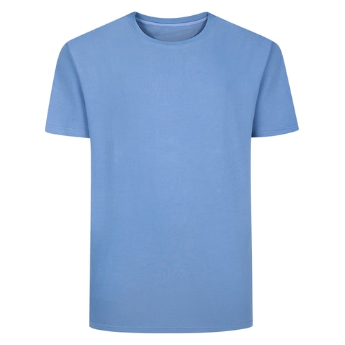 Bigdude T-Shirt mit strukturierten Streifen, heller Denim