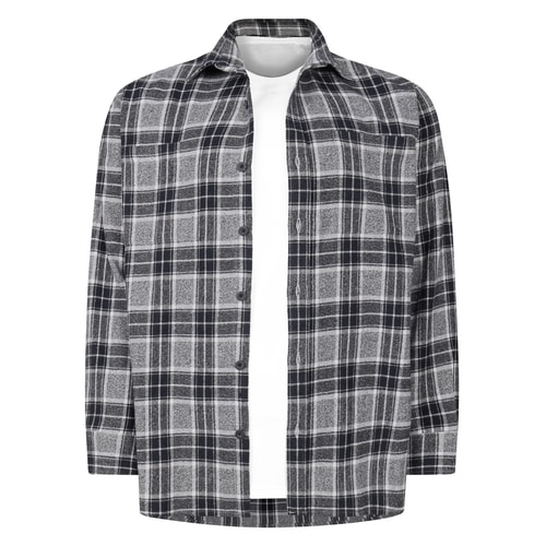 Bigdude Schweres Flanellhemd Grau