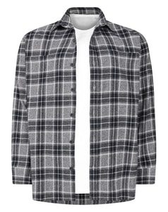 Bigdude Schweres Flanellhemd Grau