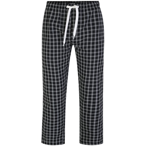 Bigdude Woven Karierte Pyjamahose Schwarz/Weiß
