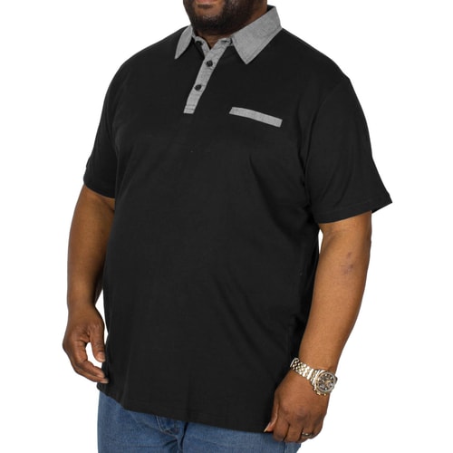 Bigdude Jersey Poloshirt Schwarz Tall Fit 
