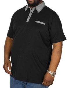 Bigdude Jersey Poloshirt Schwarz Tall Fit 