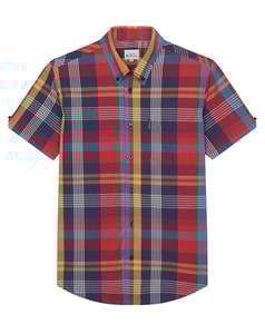 Ben Sherman – Hemd mit großem Madras-Karomuster, Scarlett