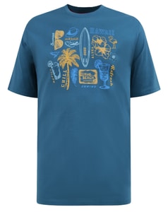 D555 Hovell Sommer-Strand-T-Shirt mit Aufdruck, Dunkelgrün