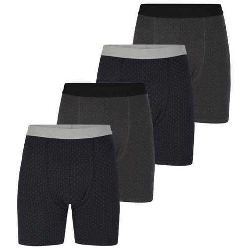 Bigdude Boxershorts mit Aufdruck, 4er-Pack, Schwarz
