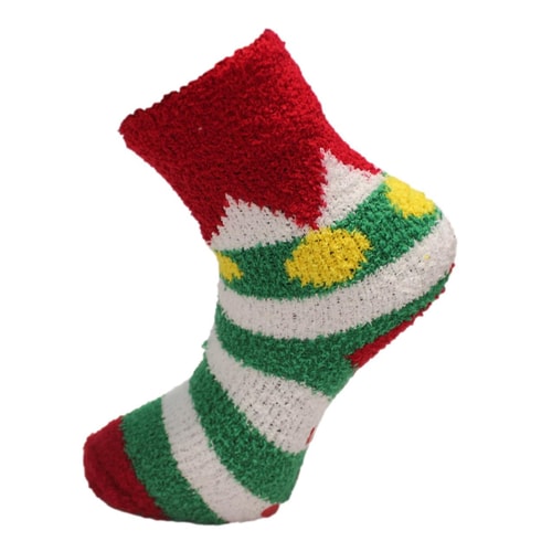 Weihnachts-Kuschelsocken gestreift