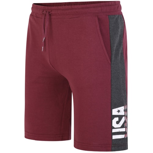 Bigdude USA bedruckte Jogger-Shorts mit seitlichem Einsatz Burgund